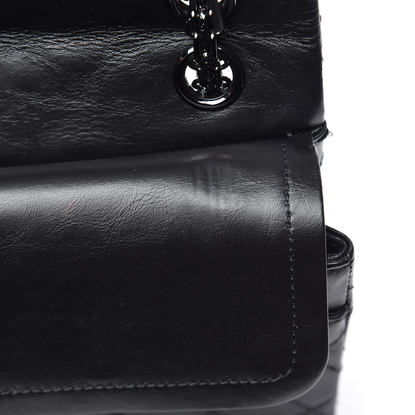Aged Calfskin Quilted 2.55 Reissue 225 Flap So Black