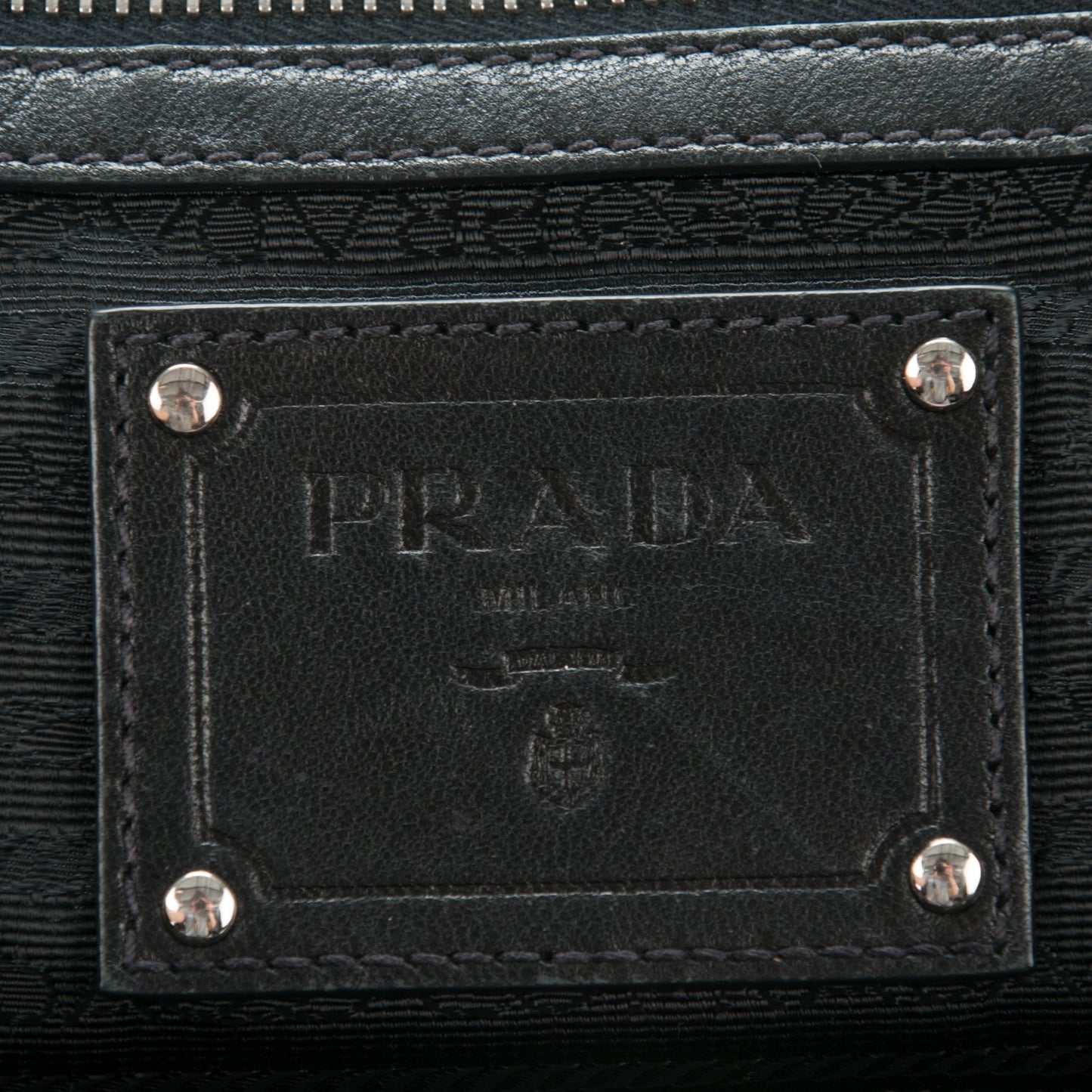 Nappa Tessuto Nylon Mordore Stripes Shoulder Bag Nero Black