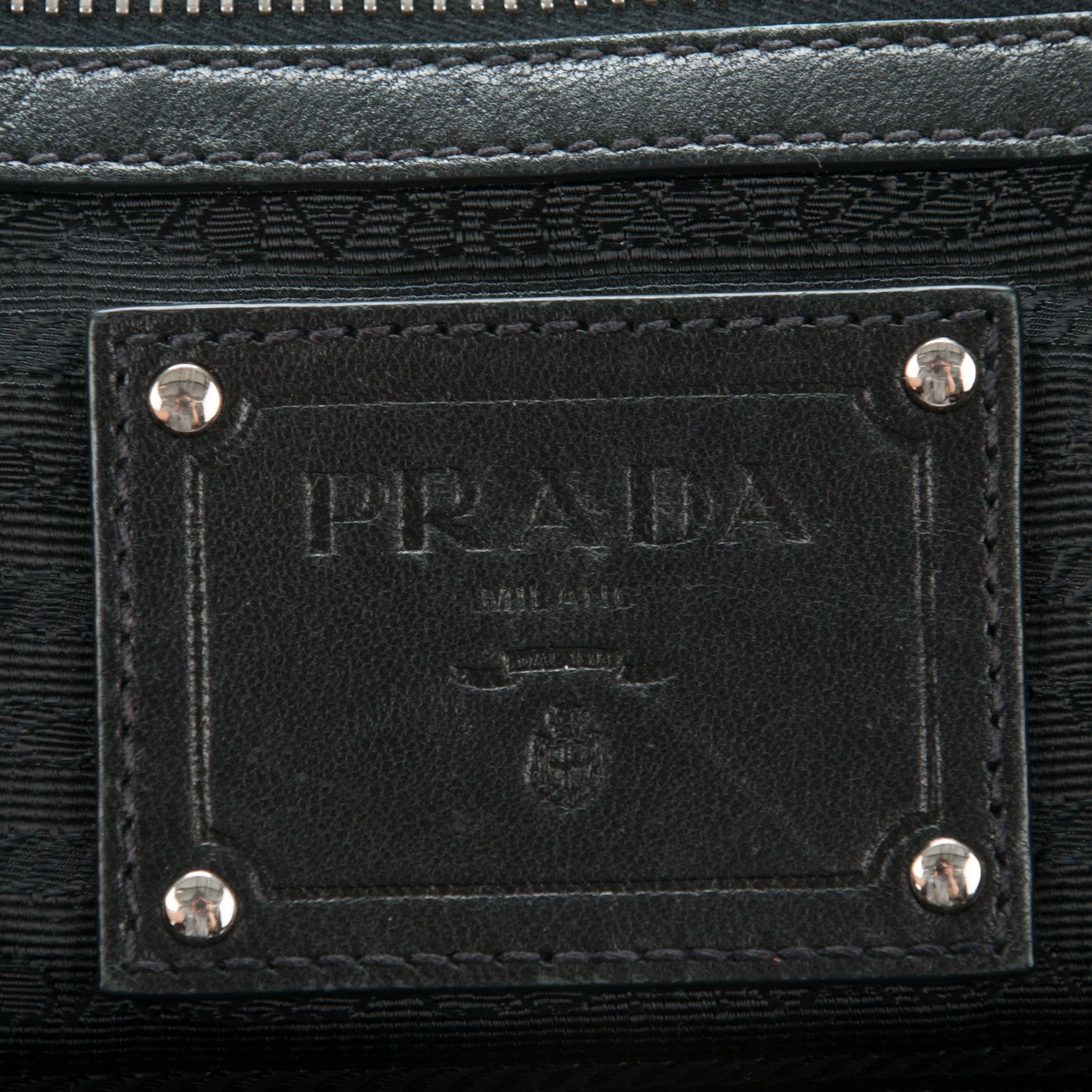 Prada Nappa Tessuto Nylon Mordore Stripes Shoulder Bag Nero Black 6 of 8