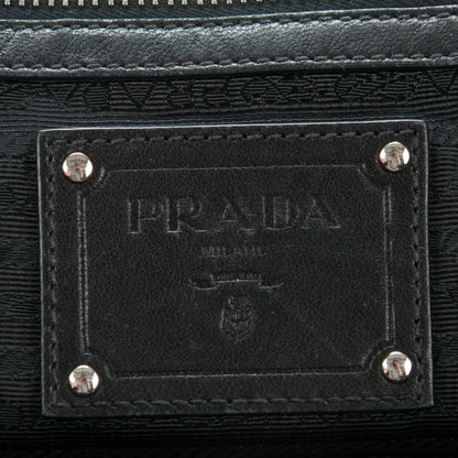 Prada Nappa Tessuto Nylon Mordore Stripes Shoulder Bag Nero Black 6 of 8