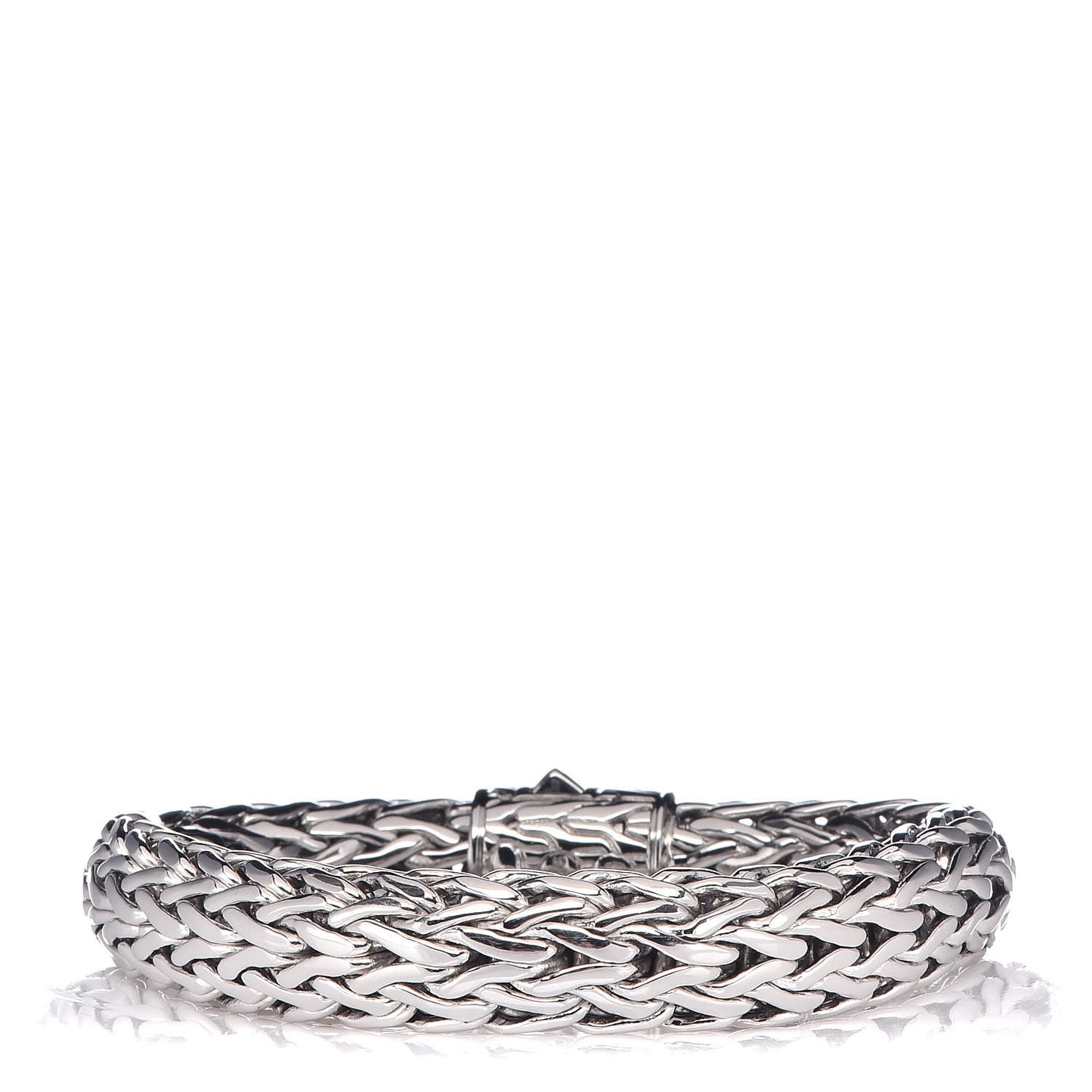 Sterling Silver Champagne Diamond 10.5mm Classic Chain Bracelet
