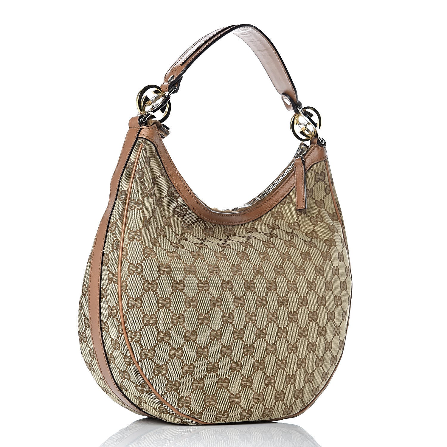 Gucci Monogram Medium GG Twins Hobo Tan 3 of 14