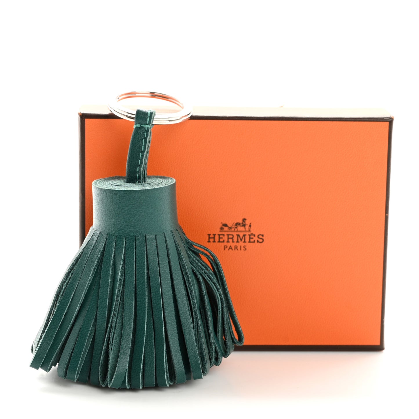 Lambskin Carmen Tassel Key Holder Malachite