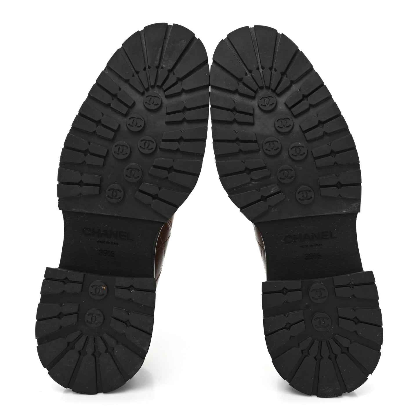 Calfskin Patent Cap Toe Quilted Short Boots 39.5 Brown Black