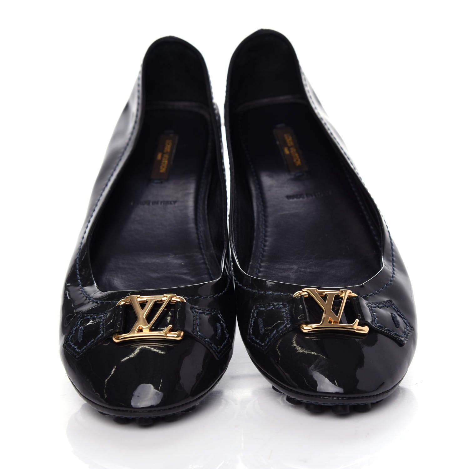 Louis Vuitton Patent Calfskin Oxford Ballerina Flats 39 Black 5 of 10