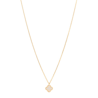 Van Cleef & Arpels 18K Yellow Gold Mother of Pearl Sweet Alhambra Pendant Necklace 1 of 5