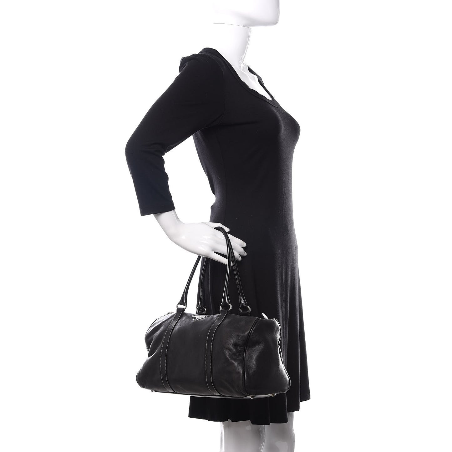 Soft Calfskin Nappa Shoulder Bag Black