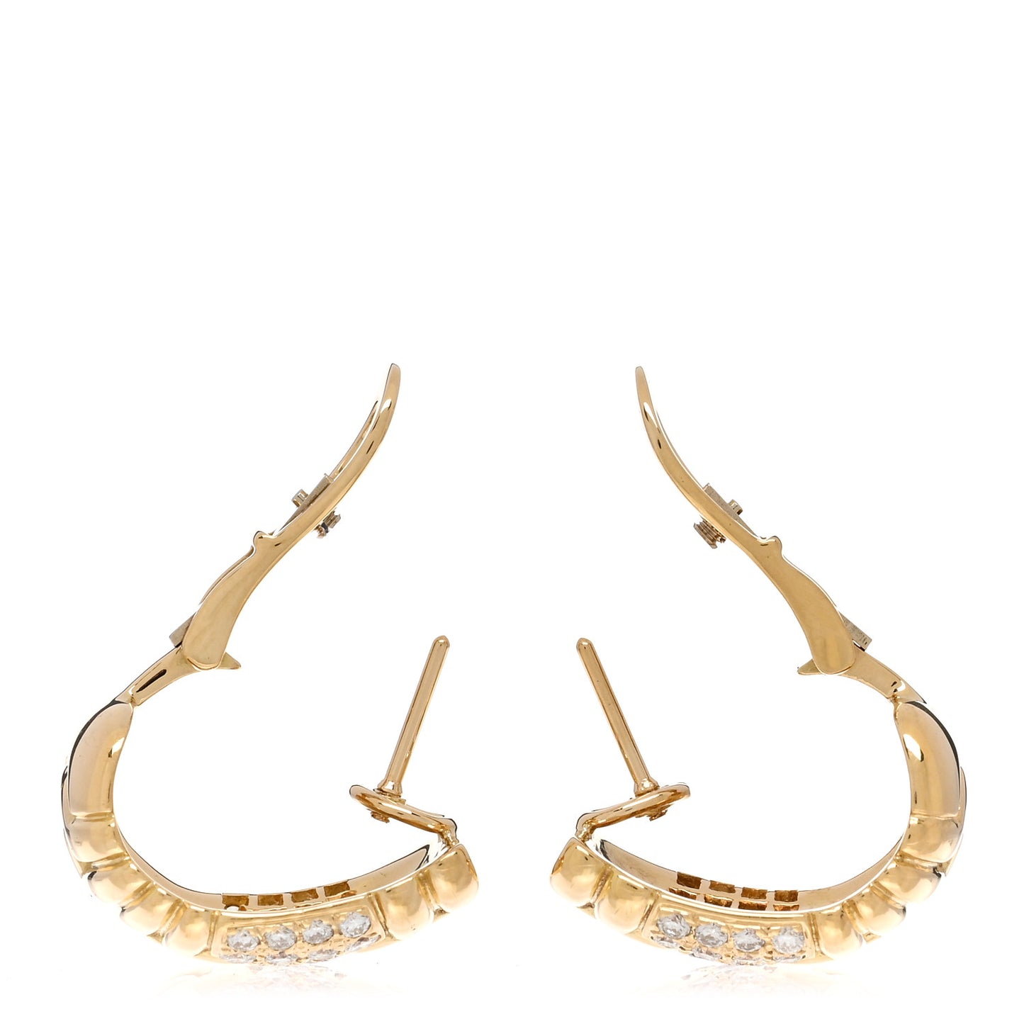 18K Yellow Gold Diamond Parentesi Earrings