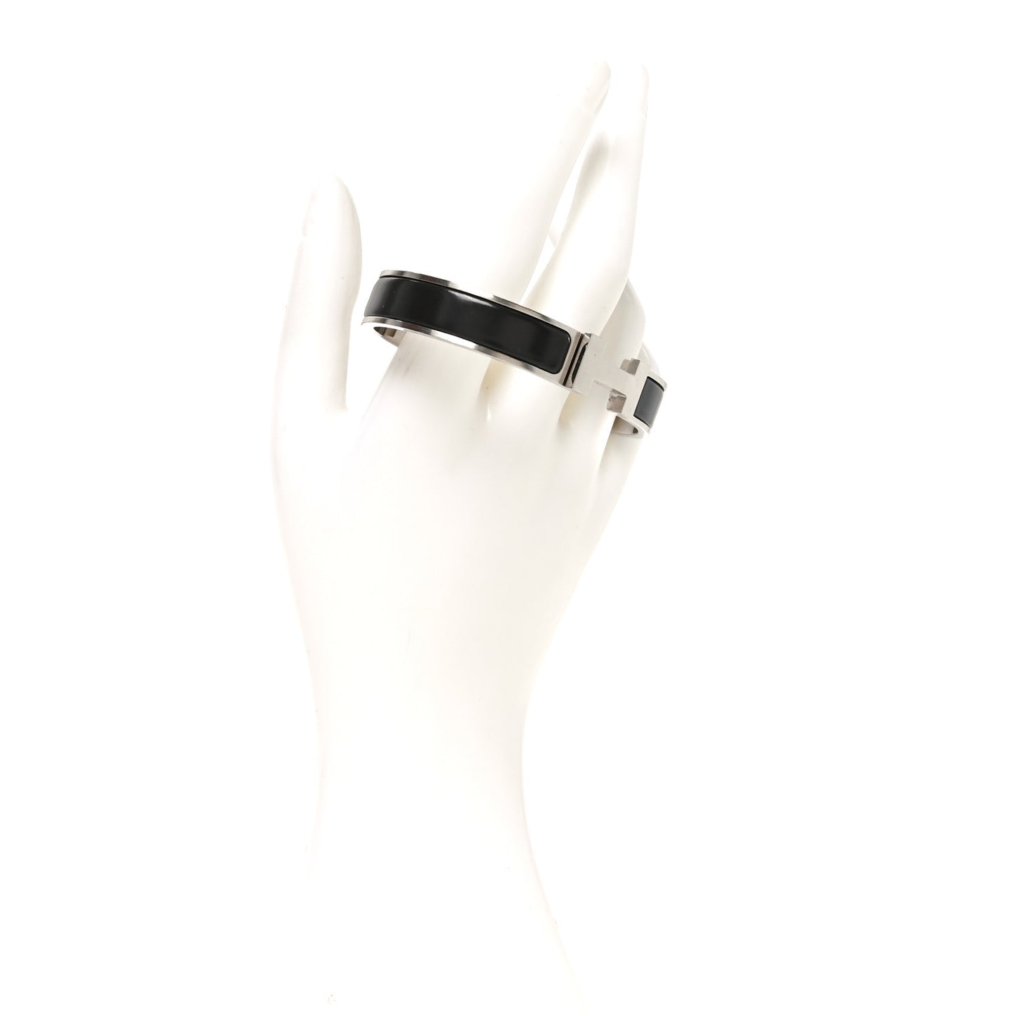Matte Enamel Narrow Clic Clac HH Bracelet GM Black