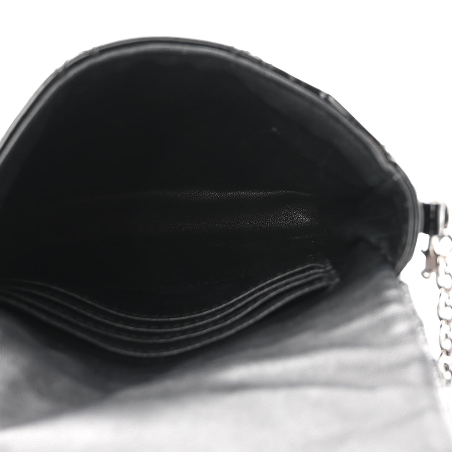 Patent Cannage Crossbody Pouch Black