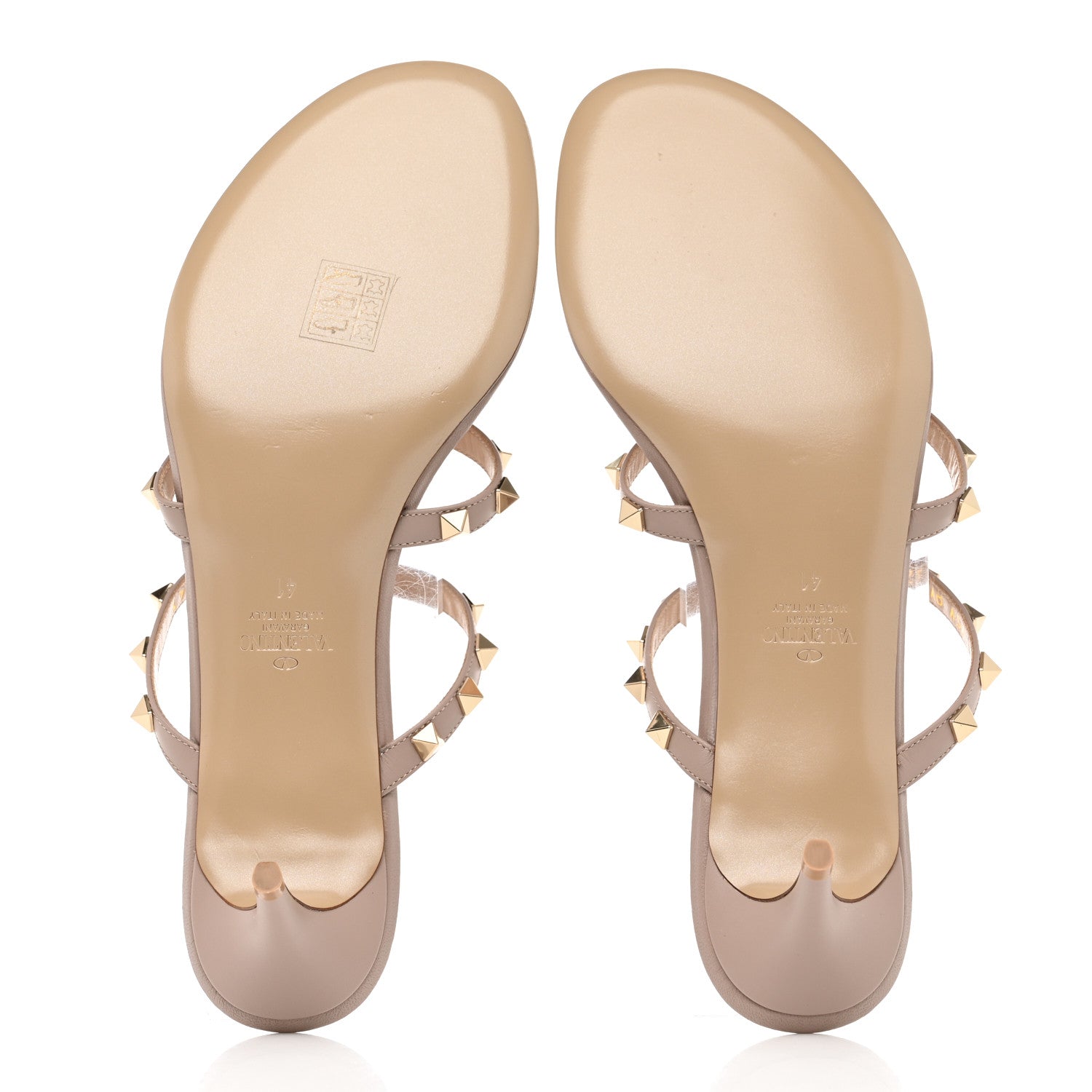 Valentino Garavani Calfskin Rockstud 50mm Flip Flop Thong Sandals 41 Poudre 5 of 9