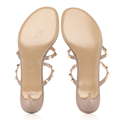 Valentino Garavani Calfskin Rockstud 50mm Flip Flop Thong Sandals 41 Poudre 5 of 9