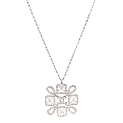 Chanel Crystal Strass Necklace Silver 1 of 5
