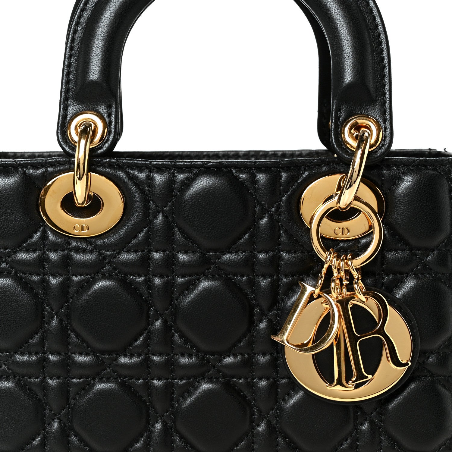 Christian Dior Lambskin Cannage Small Lady Dior Black 7 of 9