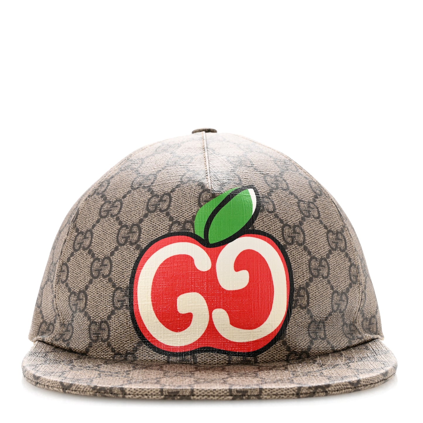 GG Supreme Monogram Apple Print Baseball Hat L Beige Red