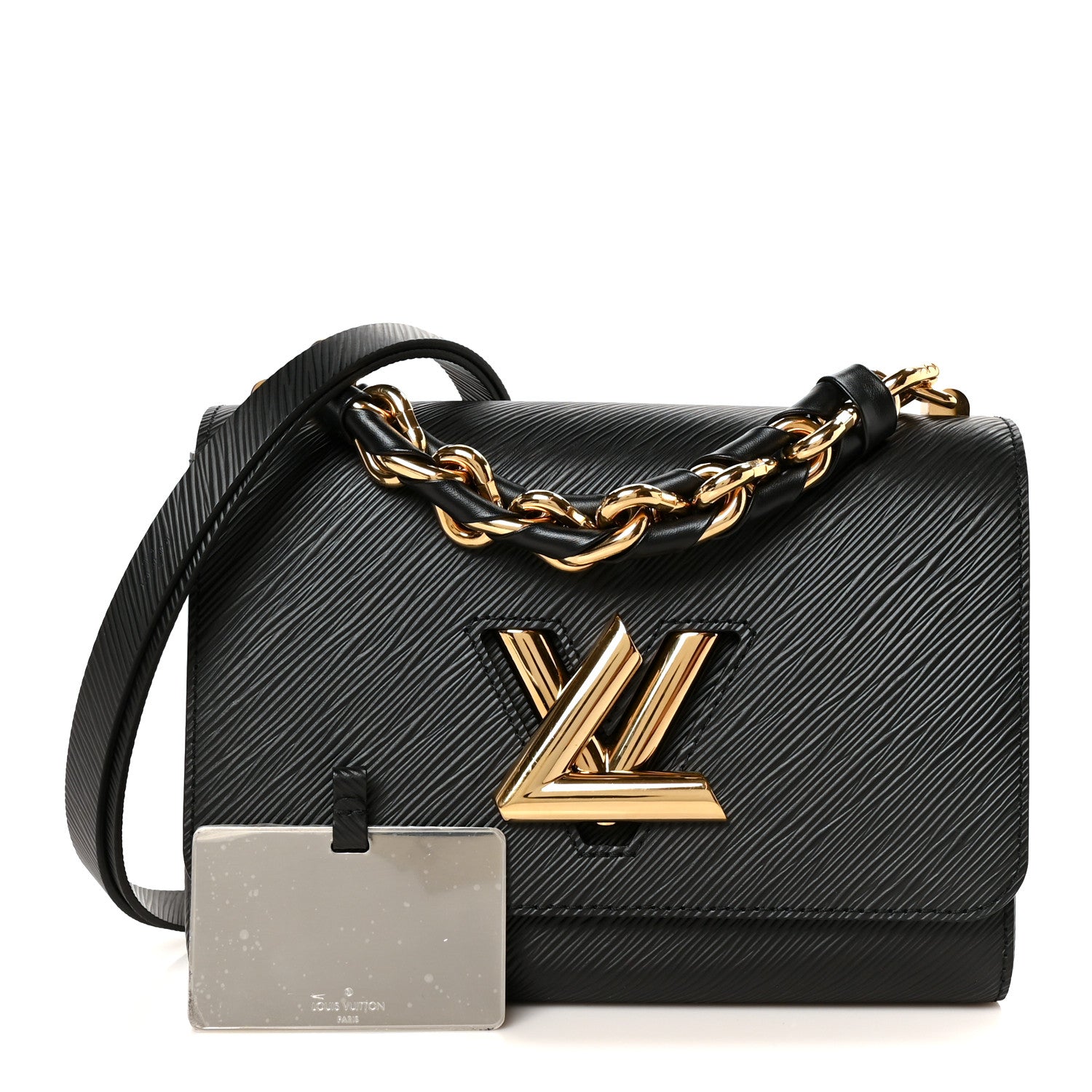 Louis Vuitton Epi Twist Braided Strap Shoulder Bag MM Black 3 of 11