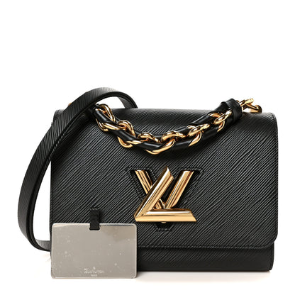 Louis Vuitton Epi Twist Braided Strap Shoulder Bag MM Black 3 of 11