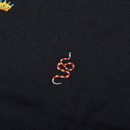 Gucci Silk Cashmere Soft Mixer Fringe Scarf Midnight Blue 4 of 4