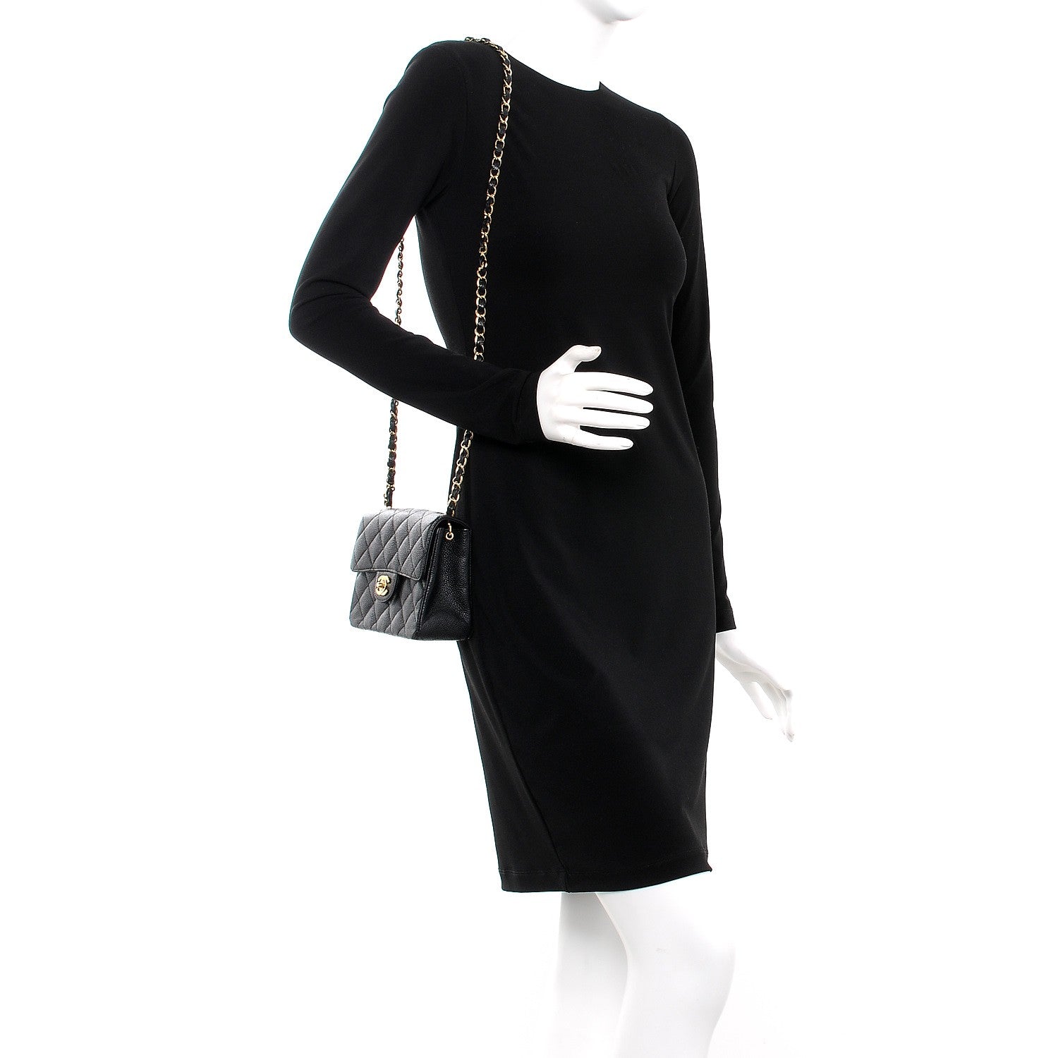 Chanel Caviar Quilted Mini Square Flap Black 2 of 7
