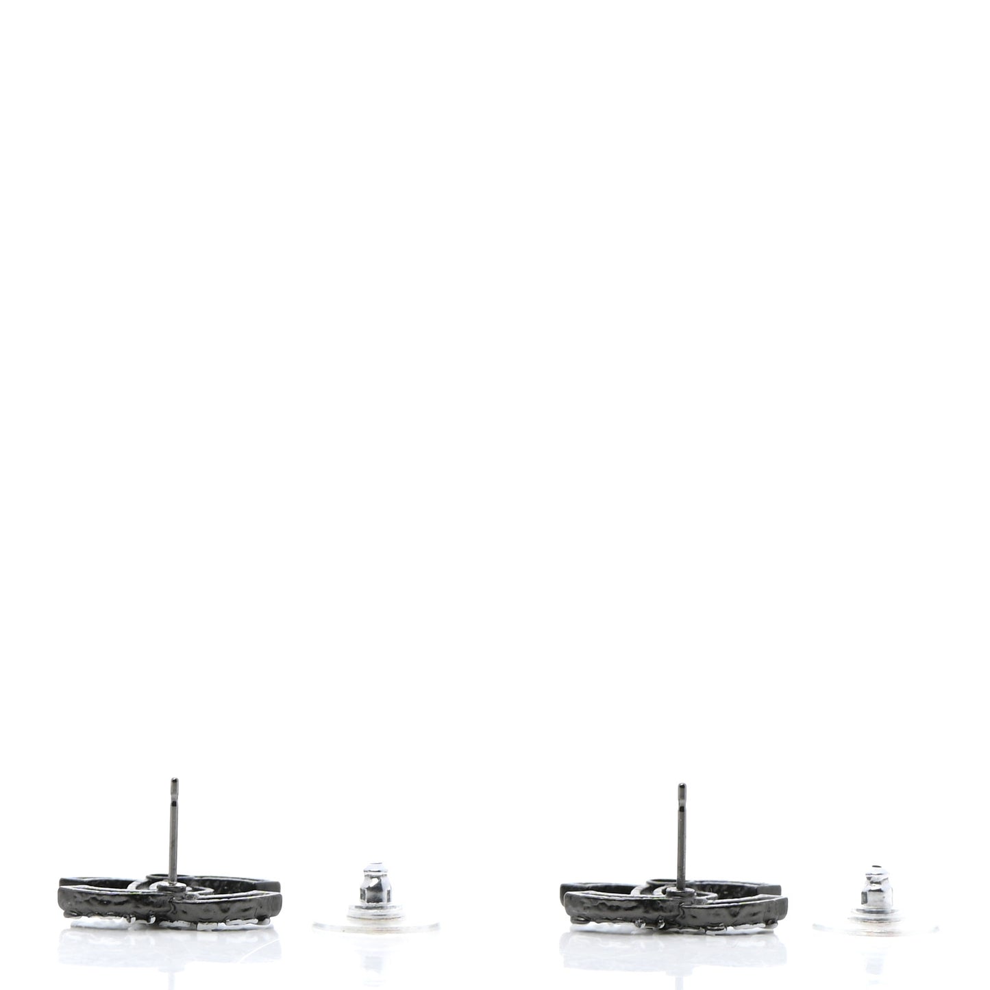 CC Earrings Ruthenium White Silver