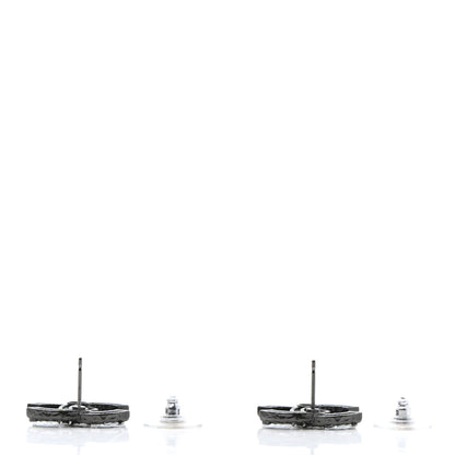 Chanel CC Earrings Ruthenium White Silver 3 of 5