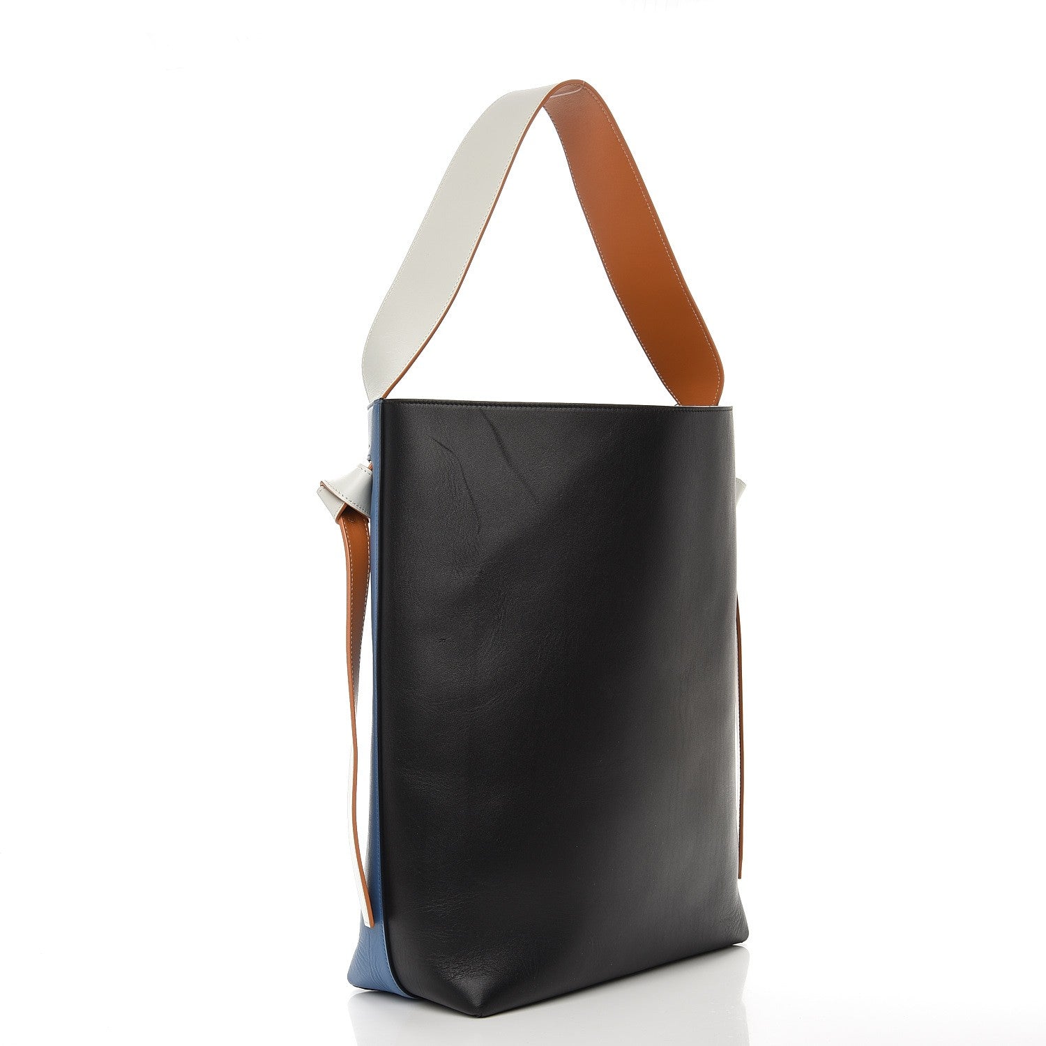 Celine Shiny Smooth Calfskin Small Twisted Cabas Washed Blue Black 3 of 10