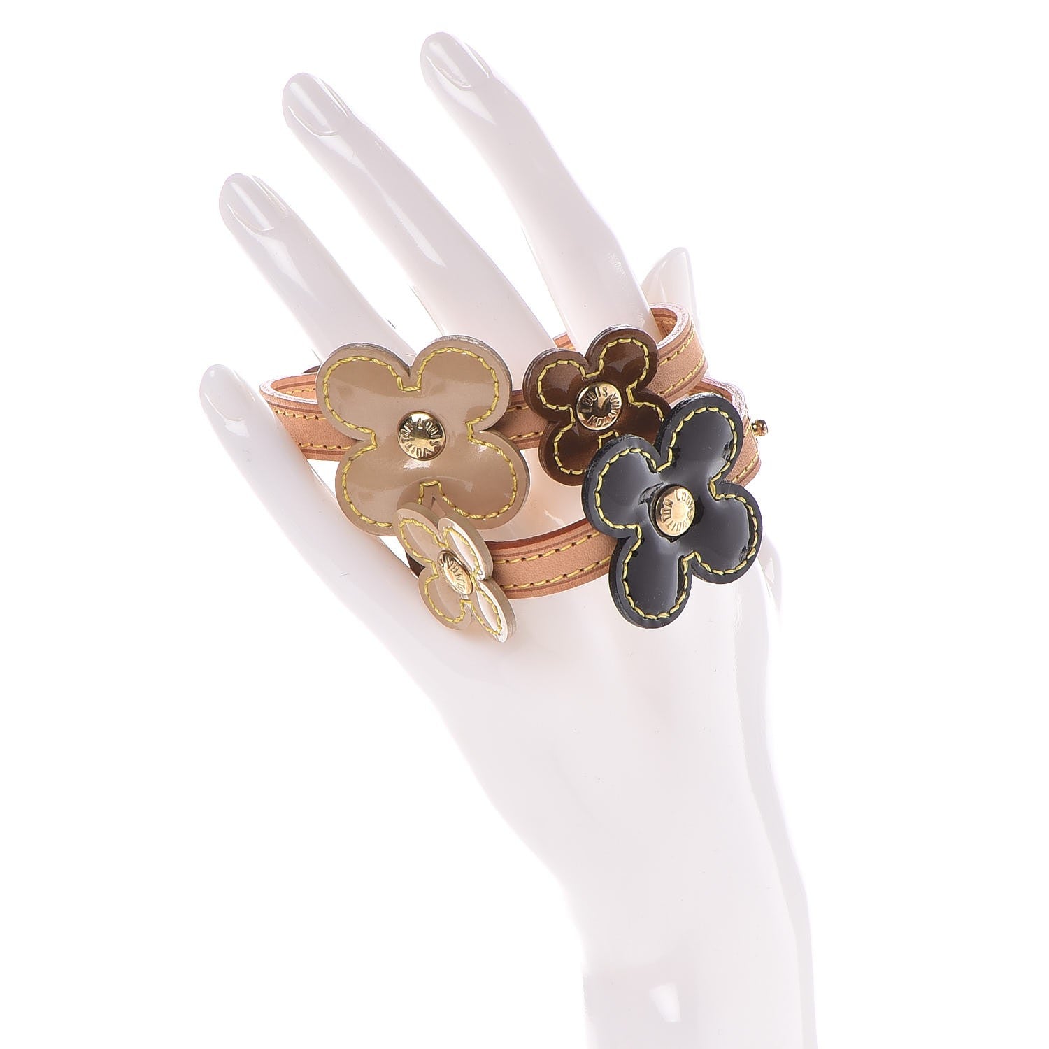 Louis Vuitton Patent Fleur Double Wrap Bracelet 2 of 7