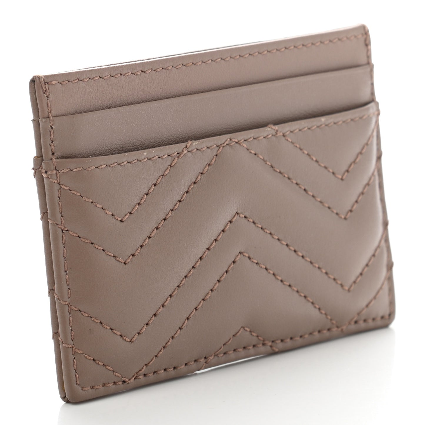 Calfskin Matelasse GG Marmont Card Holder Porcelain Rose