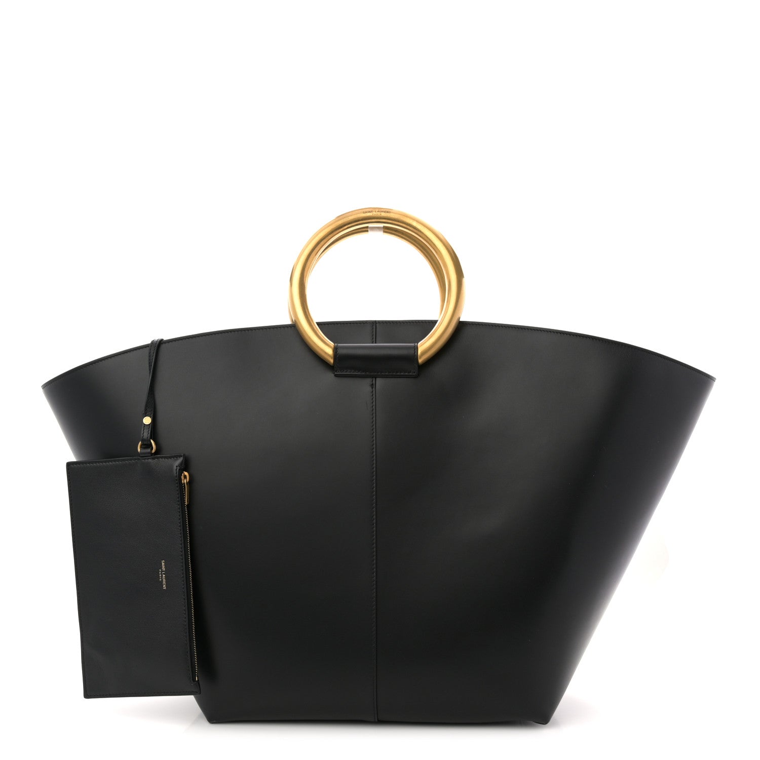 Saint Laurent Smooth Calfskin Maxi Trapezoid Shopping Tote Black 1 of 11