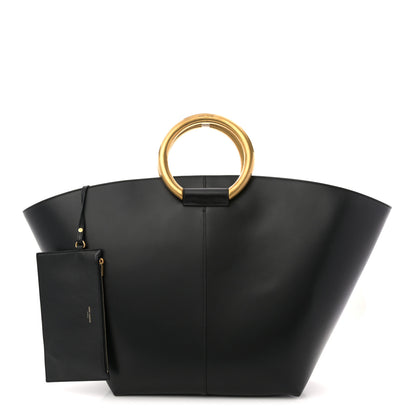 Saint Laurent Smooth Calfskin Maxi Trapezoid Shopping Tote Black 1 of 11