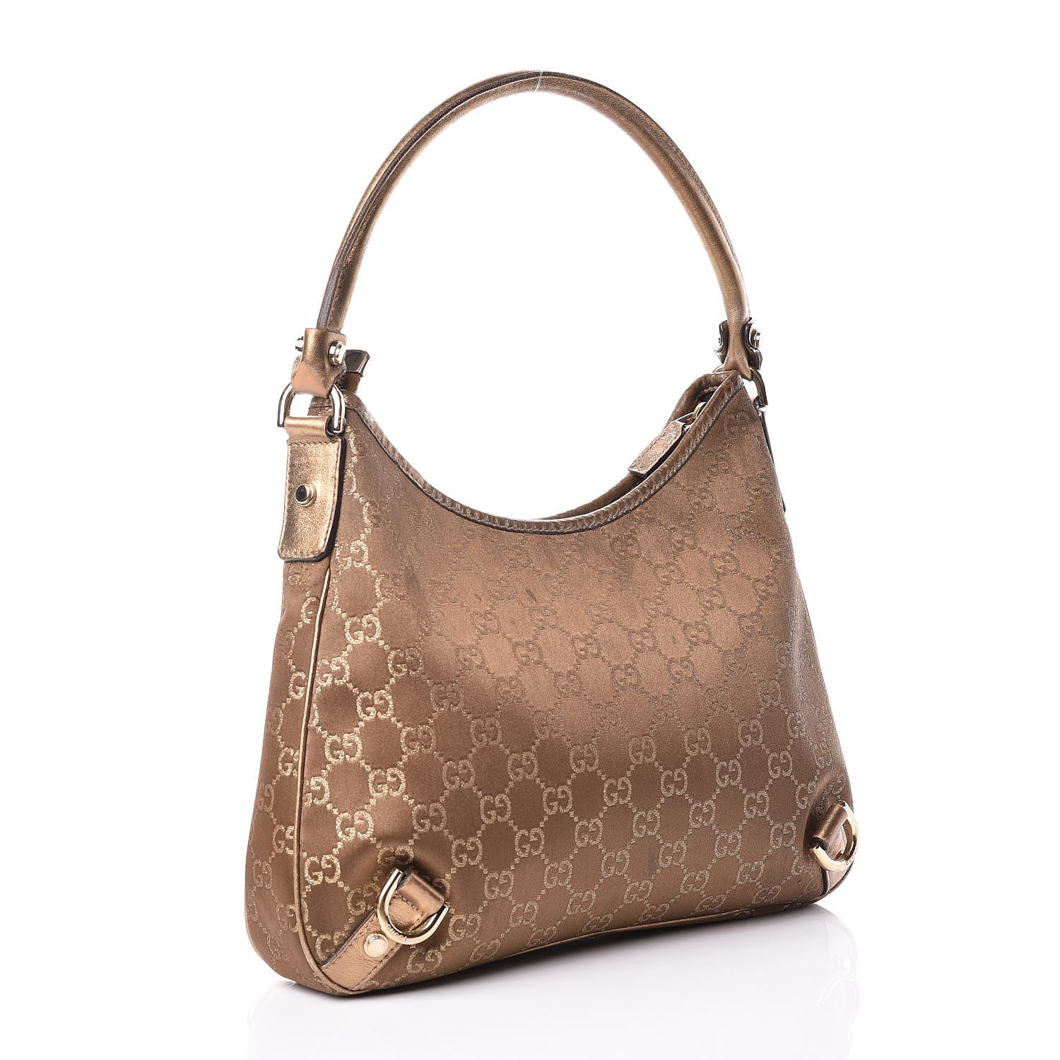 Gucci Satin Monogram Medium Abbey D Hobo Bronze 3 of 15