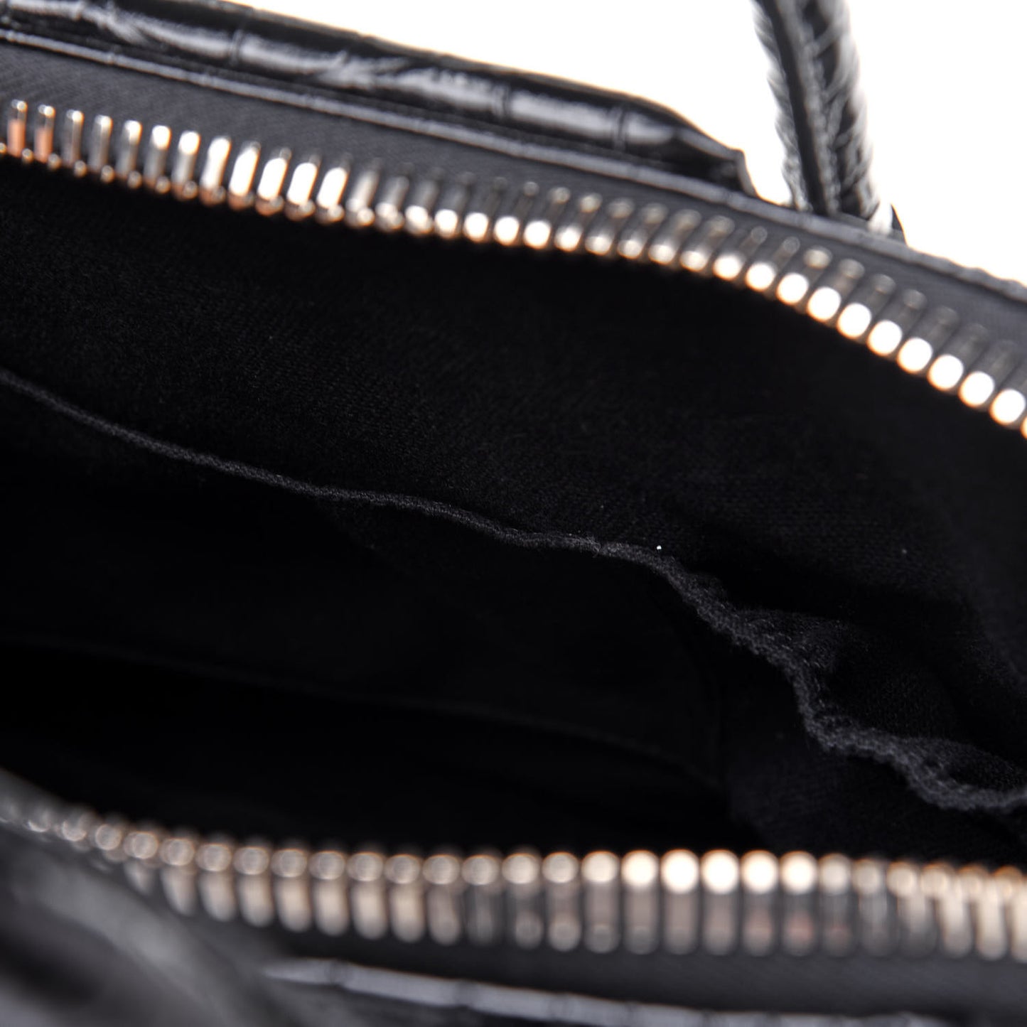 Calfskin Crocodile Embossed Small Antigona Black