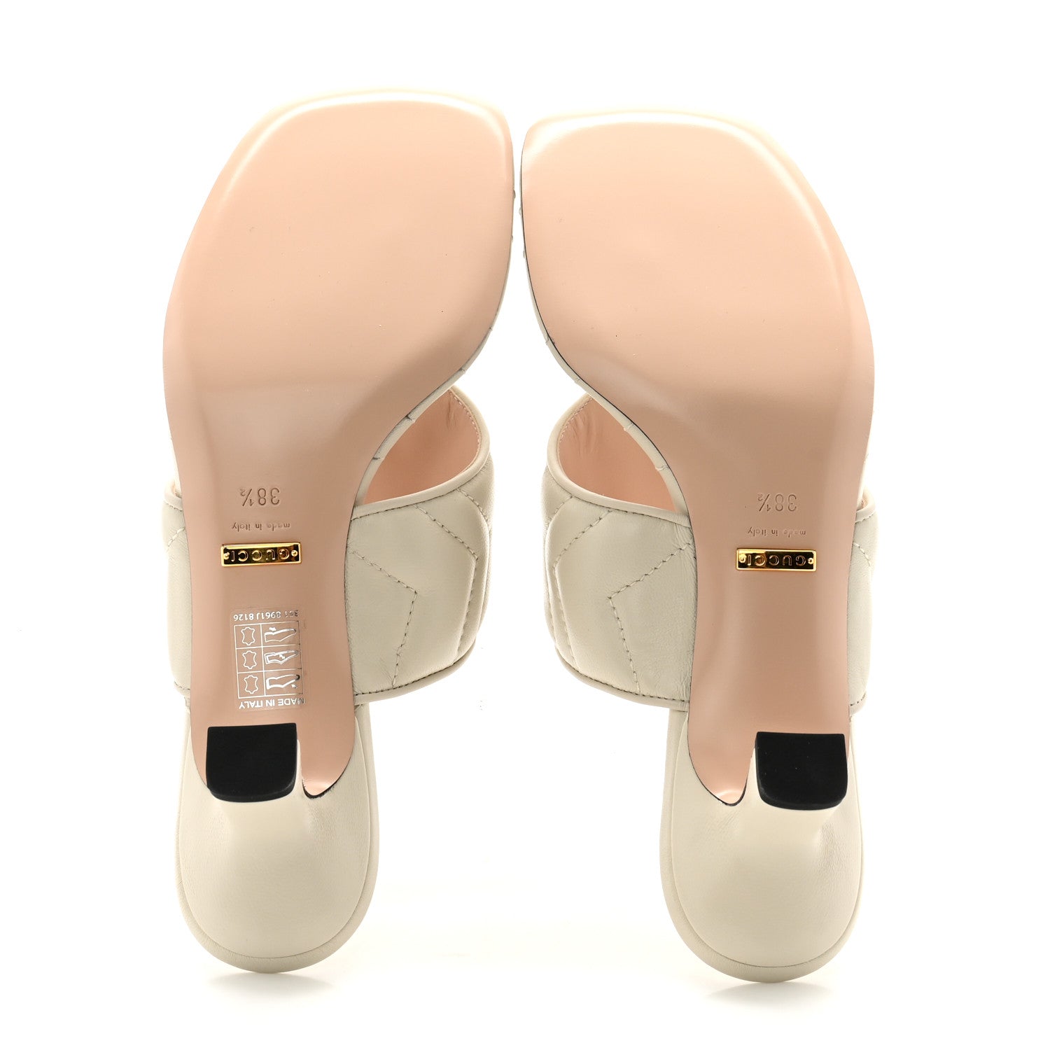 Gucci Nappa Charlotte Double G Marmont Thong Pumps 35 Black 38.5 Mystic White 5 of 9