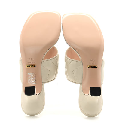 Gucci Nappa Charlotte Double G Marmont Thong Pumps 35 Black 38.5 Mystic White 5 of 9
