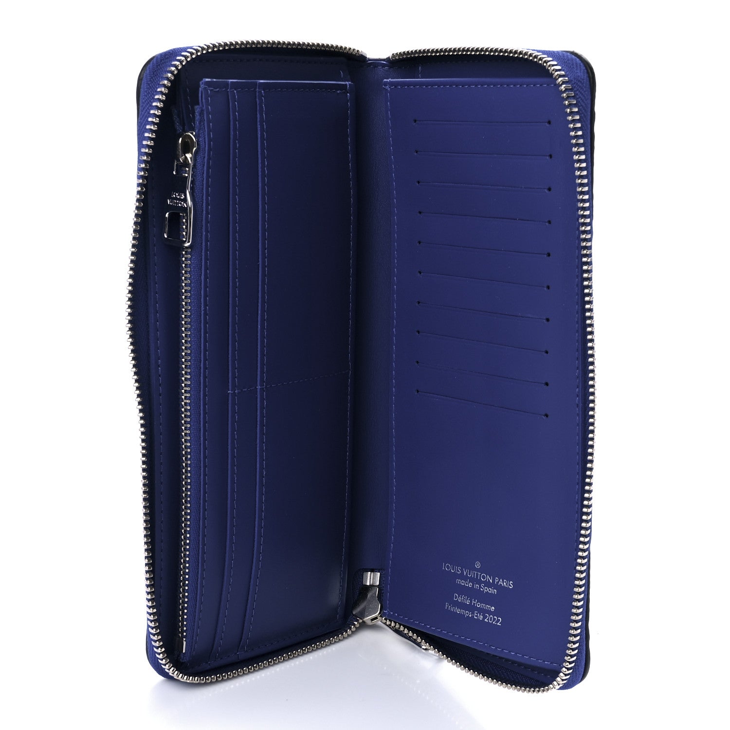 Louis Vuitton Taurillon Illusion Zippy Vertical Wallet Bleu Rose 4 of 8