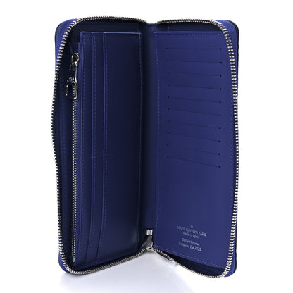 Louis Vuitton Taurillon Illusion Zippy Vertical Wallet Bleu Rose 4 of 8