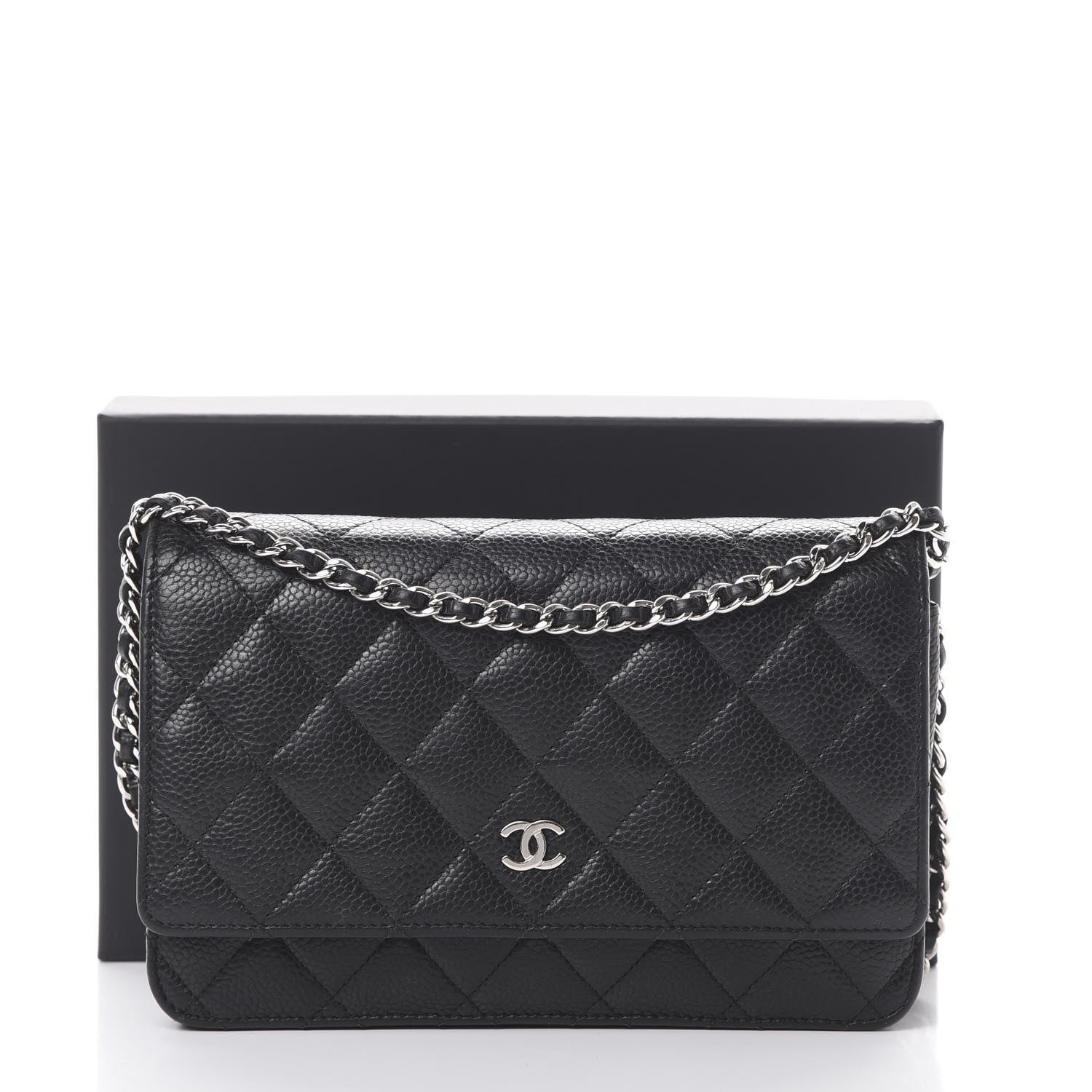 Chanel Caviar Quilted Wallet On Chain WOC Black 14 of 14