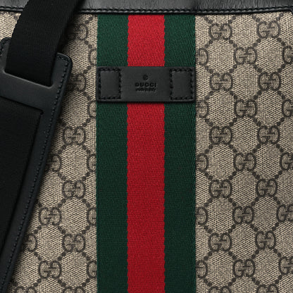 Gucci GG Supreme Monogram Web Messenger Bag Black 8 of 10