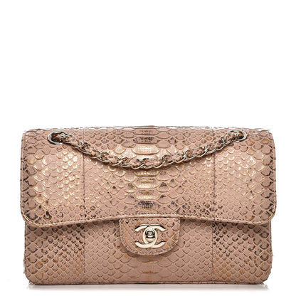 Chanel Metallic Python Small Double Flap Pink Gold 1 of 11