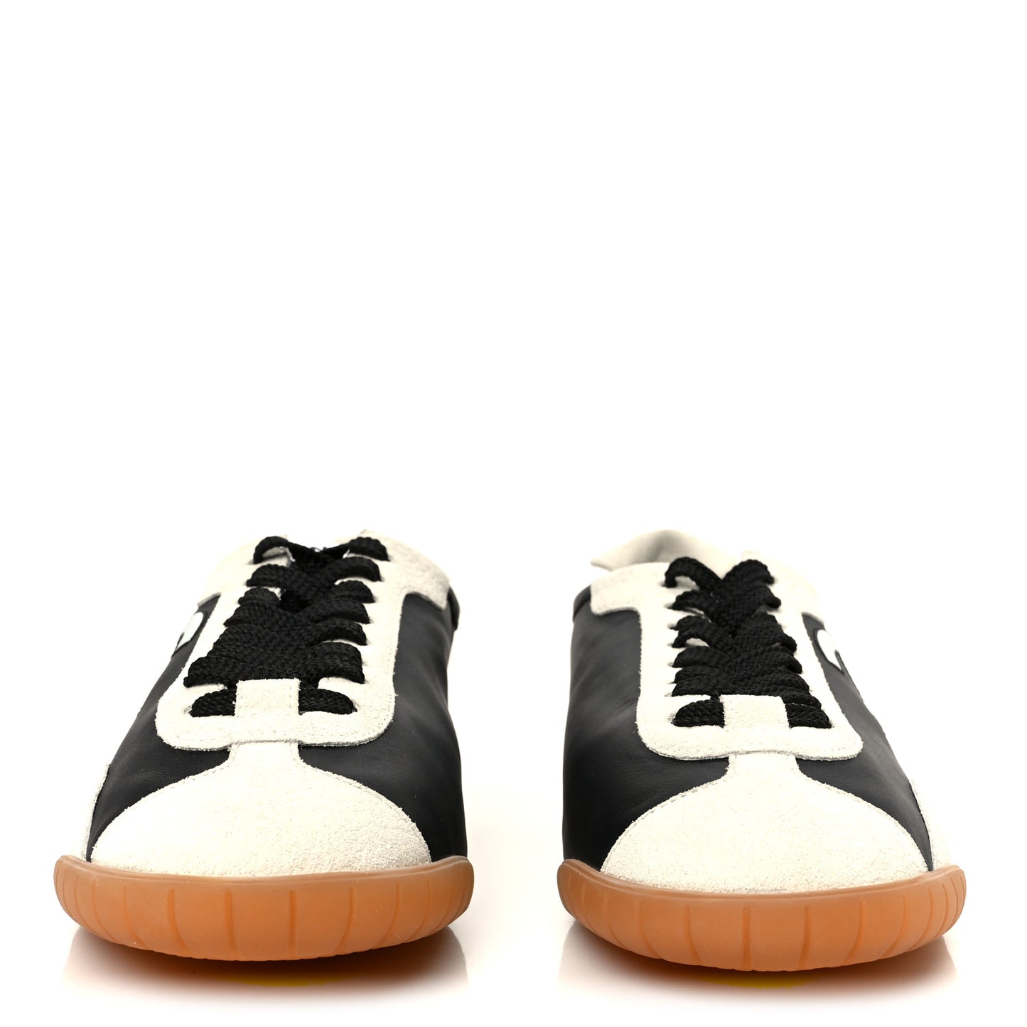 Calfskin Embossed Suede Sneakers 40 Black White