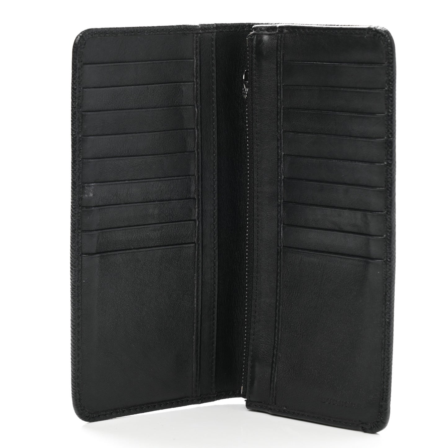 London Grainy Check Embossed Long Wallet Black