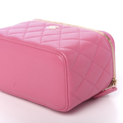 Chanel Shiny Caviar Quilted Small Vanity Pink 9 of 11