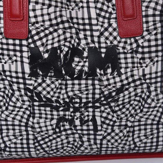 MCM Visetos Large Liz Reversible Shopper Tote Ruby Red 11 of 16