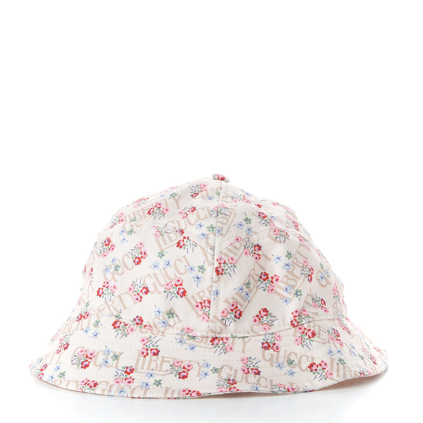 X LIBERTY OF LONDON Canvas Floral Print London Bucket Hat M White