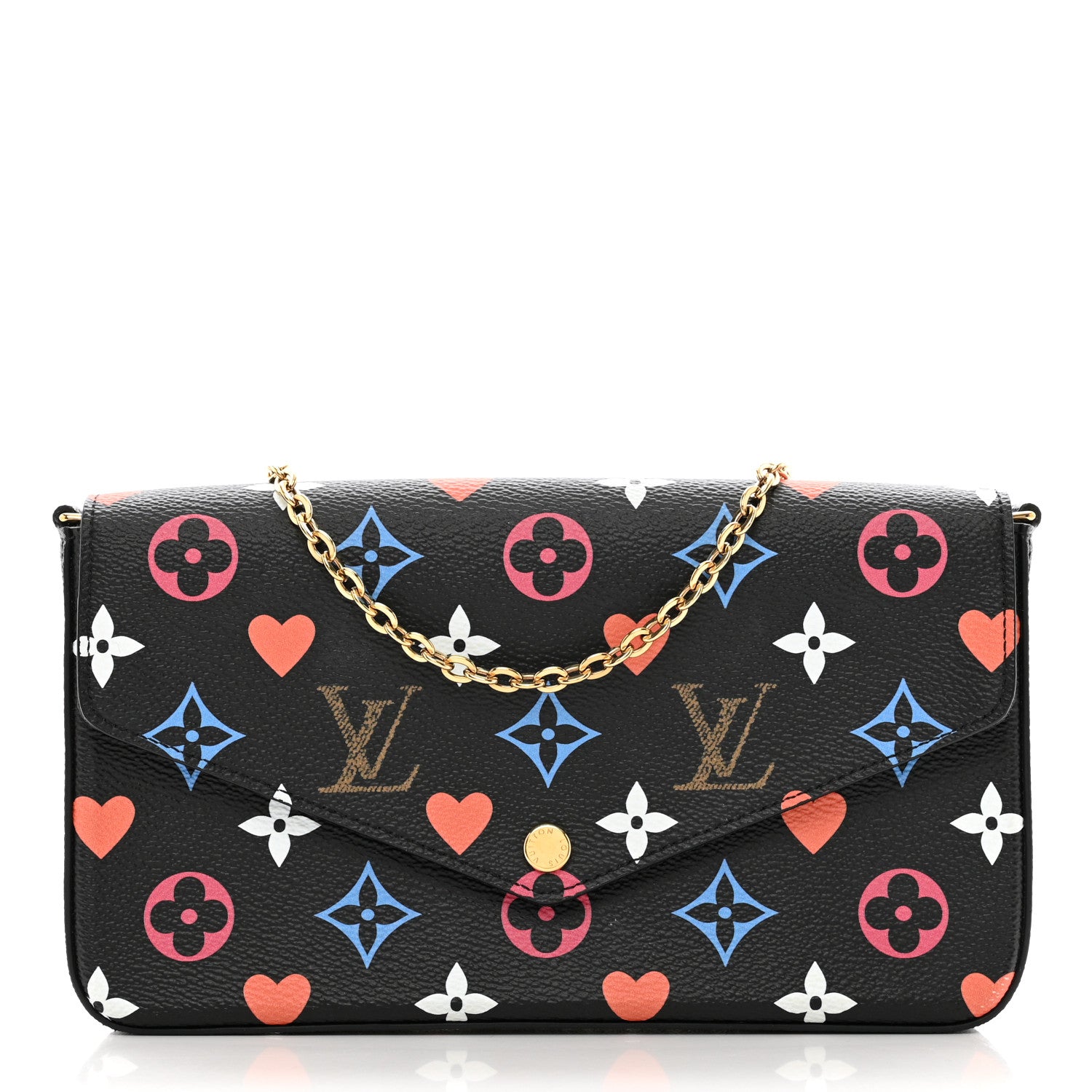 Louis Vuitton Game On Felicie Chain Wallet Black 3 of 10