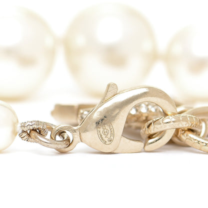 Chanel Graduated Pearl Crystal CC Bracelet Gold 4 of 6