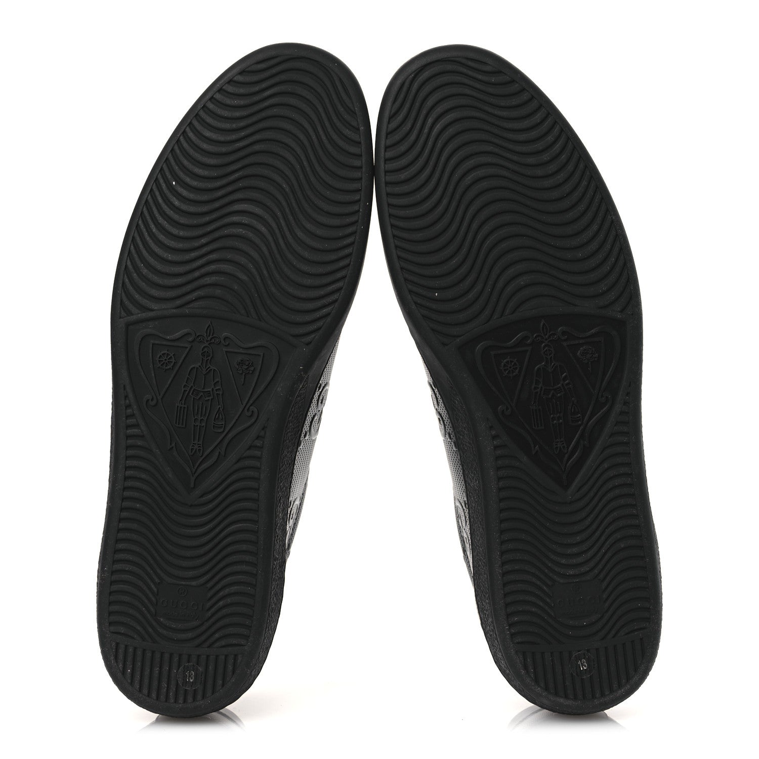 Gucci Calfskin GG Tennis Embossed Mens Ace Sneakers 13 Black 7 of 10