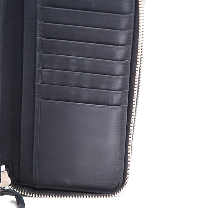 Gucci Guccissima Large Double Zip Around Wallet Black 6 of 11