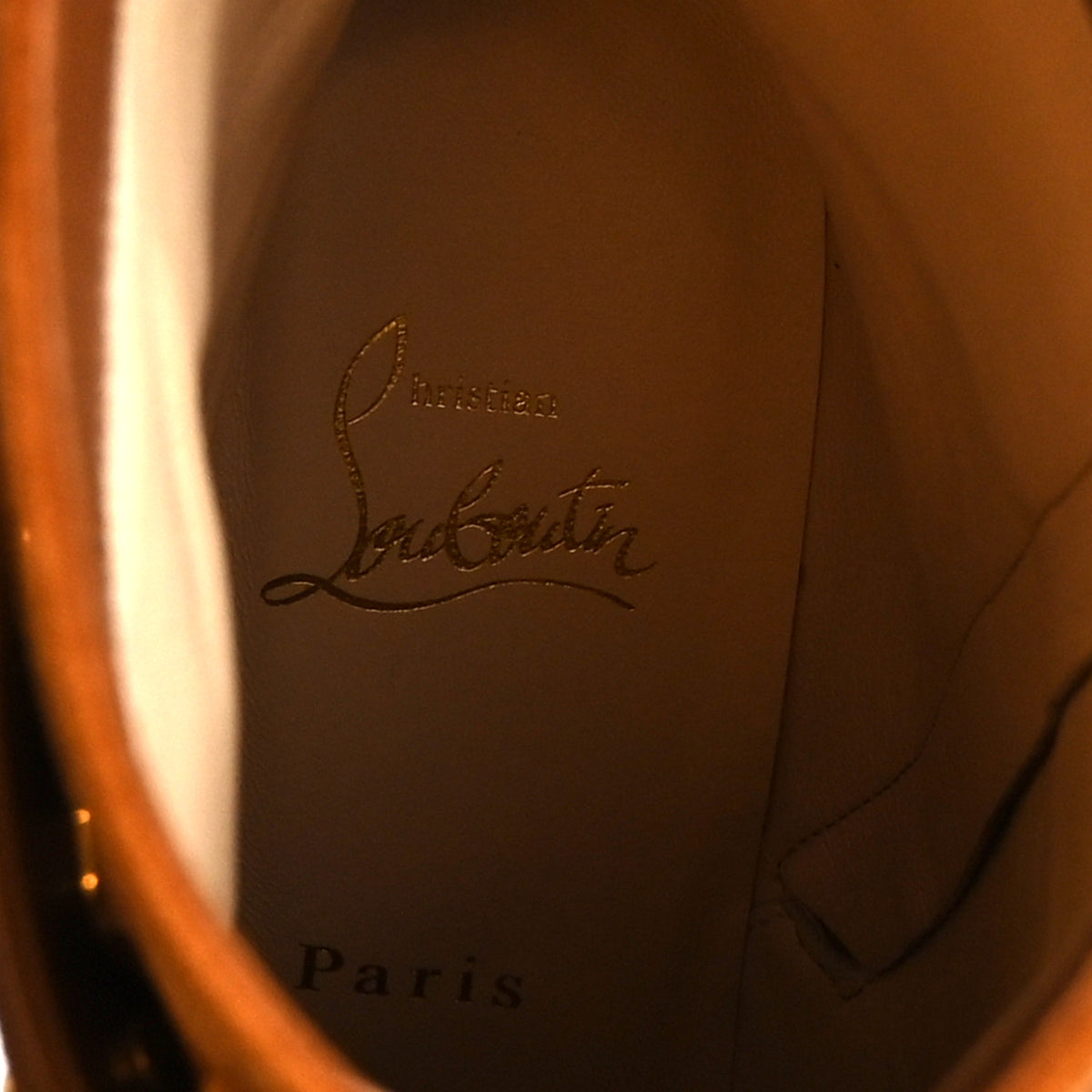 Christian Louboutin Veau Velours Dianouchette Lug Chelsea 100 Boots 40.5 Toscan 9 of 9