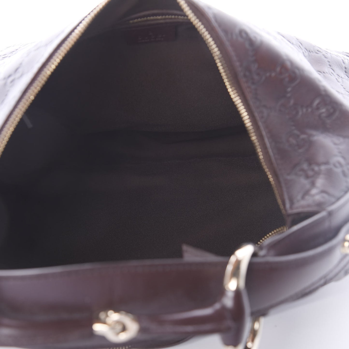 Guccissima Medium Horsebit Chain Hobo Dark Brown